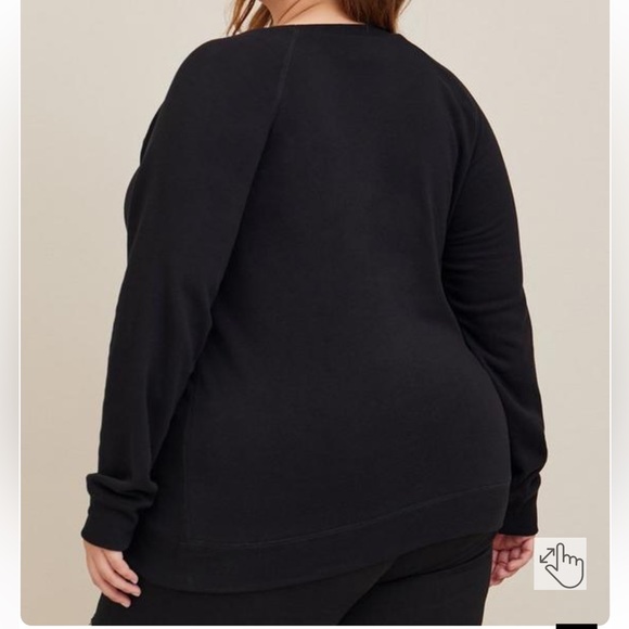 Torrid Harry Potter Deathly Hollows Sequin Graphic Raglan Sweatshirt Black 2X - Picture 2 of 7